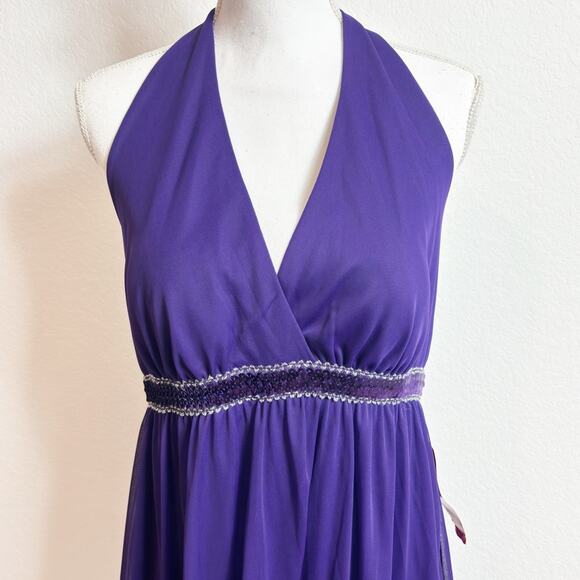 ENFOCUS STUDIO PURPLE WOMEN V-NECK MINI DRESS SIZE 12 NEW WITH TAGS - Picture 5 of 7